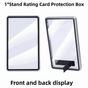 MARBLEX 2-in-1 PSA/CGC Graded Card Protective Box with Stand Transparent Card Protective Case Power Guard UV Protection Metal ic Case Card Display