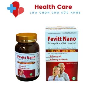 Viên uống Fevitt Nano HDPHARMA bổ máu bổ sung Sắt hữu cơ Acid Folic  giúp hệ miễn dịch