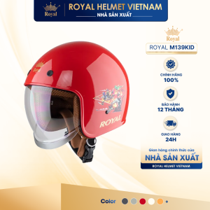 [NHÀ SẢN XUẤT] [SIÊU NHÂN ĐỎ] Mũ bảo hiểm 3/4 ROYAL Helmet - M139 KID - MŨ TRẺ EM - Hàng chính hãng - Bảo hành 12 tháng | TRỰC TIẾP NSX