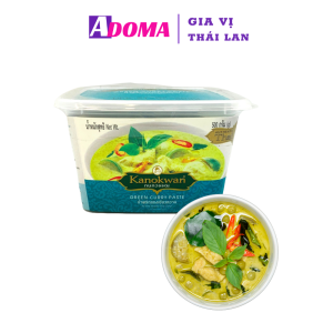 Sốt gia vị cà ri xanh Thái Lan ADOMA đậm đặc - Bột cà ri Thái Green Curry Paste Kanokwan 500g