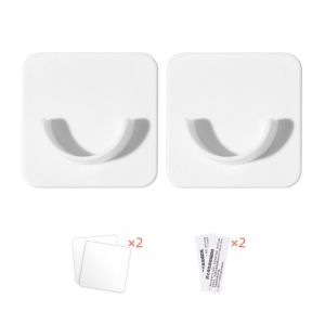 NCNC(OKDEALS01) 2Pcs Transparent Nail-free Self-adhesive Wall Hanger Curtain Rod Bracket Curtain Rod Holder Clothes Rail Bracket Rod Support Stand