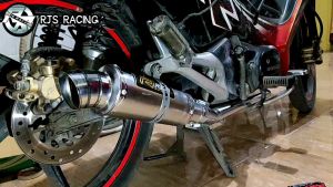 Knalpot racing DOS RCB supra x 125 jupiter z vega revo absolute supra fit karisma grand astrea shogun smash crypton c70 full system bass adem