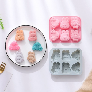 6 khoang thỏ fondant khuôn khuôn bánh quy Tự làm phim hoạt hình Báo Chí Khuôn nướng sinh nhật Cookie công cụ công cụ trang trí bánh