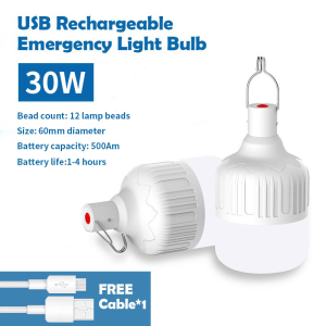 MEIANVU Emergency Light for Power Outage USB Rechargeable Light Bulbs 5 Light Modes Rechargeable Battery Portable LED Tent Light Bulbs for Home Emergency Camping Tent