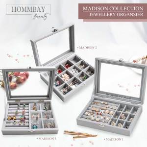 HOMMBAY LIVING Jewellery Box Jewelry Organiser Transparent Earring Necklace Accessories Storage Organizer Christmas Gift - MADISON I