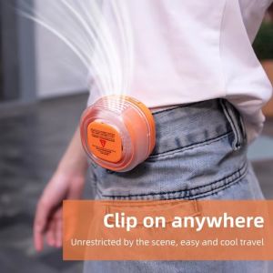 CNIEV5 360° Rotatable Clip-On Waist Fan 3 Speeds Silent Operation Bladeless Neck Fan Mini Lightweight Hanging Waist Fan  Use