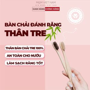 Bàn Chải Đánh Răng Than Tre Lông Mềm Bảo Vệ Nướu Chất Liệu Tay Cầm Gỗ Tre Thiên Nhiên An Toàn