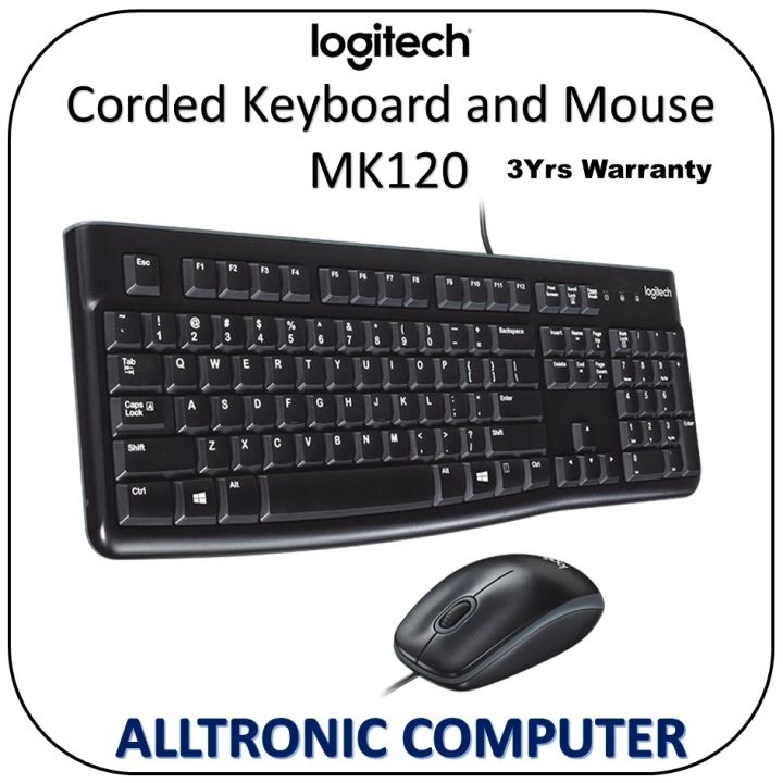 Logitech MK120 Wired Keyboard and Mouse Combo 3Yrs
