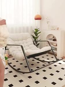 Rocking chair Nordic style recliner sofa rocking chair nap balcony lazy chair double recliner