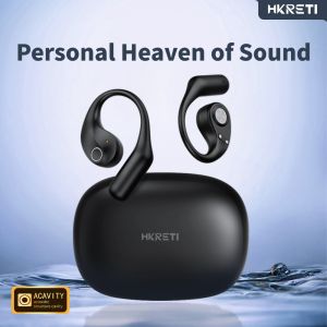 Single ear earphones open wearable stereo wireless Bluetooth earphones with an ultra long battery life of 8-10 hours and a charging case that can last for 60-80 hours