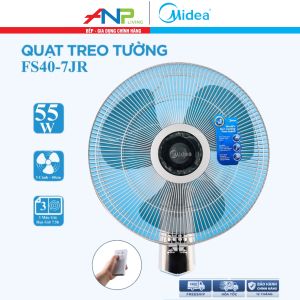 Quạt Treo Tường Midea FW40-7JR (Công suất 55W 3 Cánh Điều Khiển Từ Xa Chỉnh Gió 3 Tốc Độ)