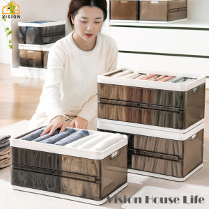 Vision Folding Multi-Compartment Clothing Storage Box Drawer Type Underwear Storage Organizer Stackable Clothing Bra Sock Storage Cabinet Multifunctional Sorting Box
