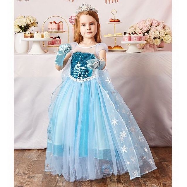 Frozen Princess Elsa Dress Flower Girl Dress Girls' Movie Cosplay A-Line  Slip Pattern Dress With Accessories Children's Day Masquerade Cotton World  Book Day Costumes 2024 - $27.99
