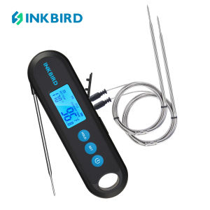IHT-2PB Inkbird Bluetooth Digital Meat Temperature Measuring Tool With External Probes Backlight Display 2 Sec Instant Readout Support Temperature Alarms And Timers Rechargeable For Grilling BBQ Cooking