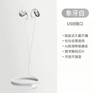 Computer earphones microphone 2-in-1 wired desktop dedicated laptop hanging ear style extended by 2 meters USB not in ear