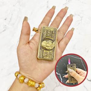 HCM Bật Lửa Khè Xài Gas Kiểu Trượt Hình Đồng 100 Đô