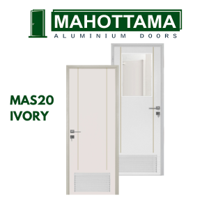 MAHOTTAMA - Pintu Kamar Mandi WC Jalusi / Tidur Rumah Utama Aluminium 80 x 200cm Rumah 1 Set Kusen Kunci Handle Engsel Bisa Custom Ukuran Geser / Sliding Door - MAS20