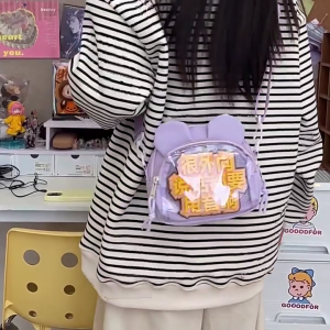 Stylish Ita Bag Crossbody Bag With Clear Display Holder Designs Shoulder Purse with Adjustable Strap For Student