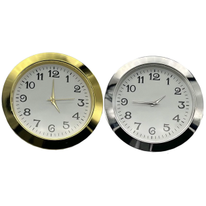 Quality 55MM Clock Insert Clock Head Component Featurings Durability Arabic Number Clearly Cover with Gold/Silver Border