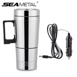 300ML 12V 24V Portable Intelligent Auto Heating Bottle Car Boiling Water Bottle Vehicle Thermos Electric Kettle Car Heating Cup Travel Mug