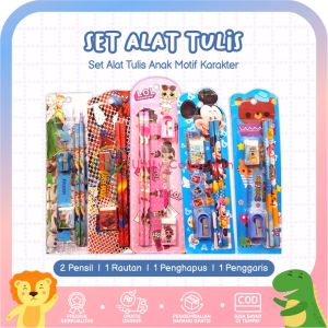 Alat Tulis Set Anak Karakter Motif Karakter Kartun