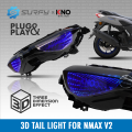 KNO Nmax V2 Tail Light Three Dimension Effect RGB 17 Light Modes Plug And Play. 