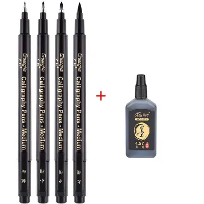 5Pcs Calligraphy Art Marker Pens Brush Pen Craft Art Writing Office School Supplies Stationery