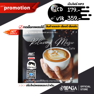 Mp3 (เพลงร้านกาแฟ) Relaxing Music V.7 รวมเพลงดนตรีบรรเลง (12.20ชม.) แผ่น CD  USB แฟลชไดร์ฟ
