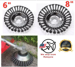 150mm 6" 6 inch/200mm 8" 8 inch Steel Wire Grass Trimmer Head Derusting Weeding Wheel Trimmer Head Mesin Rumput