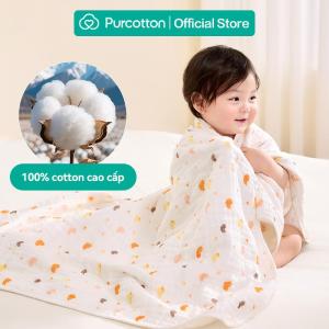Purcotton Khăn tắm trẻ em Airysoft 6 lớp hình vịt vàng