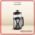 Omega Houseware Crumpet French Press Coffee & Tea Maker Glass Brewer  600ML/800ML/1000ML. 
