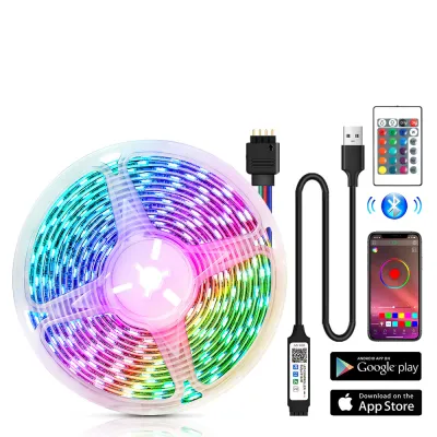LED Strip Lights Bluetooth 1-5M RGB 5050 SMD NON Waterproof Flexible Tape Ribbon Diode DC 5V USB BackLight Holiday Lighting