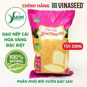 GẠO NẾP CÁI HOA VÀNG VINASEED (Túi 02kg) nếp cao cấp đặc biệt ngon dẻo thơm hấp đồ xôi rất ngon - Vườn Đặc Sản
