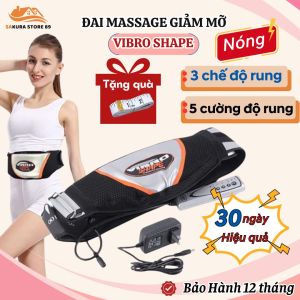 Máy massage bụng đai rung nóng giảm mỡ bụng Vibro Shape Đai quấn nóng nịt bụng tập cơ cho nam nữ