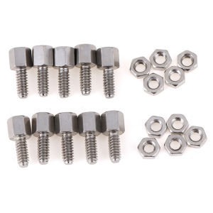 LEI 10Sets 5+7mm Header Plate Bracket Stud Bolt & Nut Nuts Screw D-Sub VGA serial
