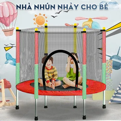 Nhà Nhún Lò Xo Cho Trẻ Em- Nhà Nhún Cho Bé - Nhà Nhún Lò Xo Cho Bé - Nhà Nhún Nhảy - Tấm Bạt Lò Xo Nhún Nhảy - Nhà Bóng - Khung thép chắc chắn + Hàng rào an toàn sàn nhún cho bé