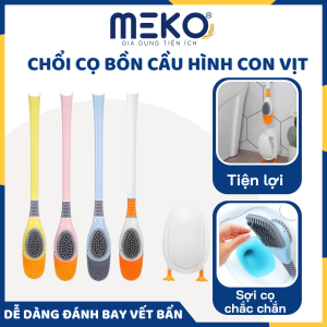 Bộ chổi cọ toilet gắn tường hình con vịt chà rửa nhà vệ sinh cây cọ Silicon làm sạch đa năng tiện dụng