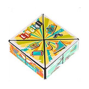 LD-M343 Mainan Edukasi Anak Rubik Geometri 3D Magnetic Motif Hand Flip Puzzle Toys / Magic Rubik