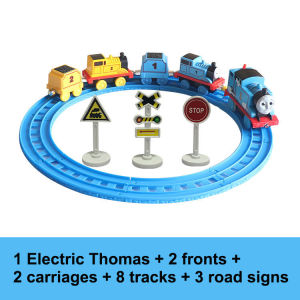 50pcs Thomas and Friends Magnetic Alloy Train Toys Electric Thomas Percy with Tracks Cake Ornament Toy Railway Sets for Kids