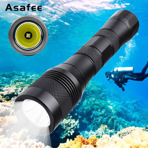 Asafee DIV01 Professional Scuba Diving Flashlight Diving Depth 200M 1050 LM Underwater Waterproof Torch XML L2 LED Dive Scuba Diving Light Underwater Flashlights