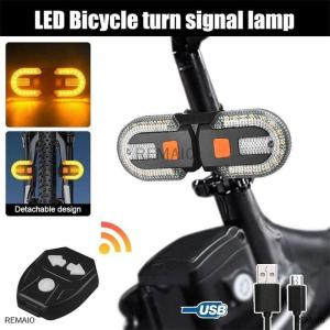 [COD] REMAI0 1 Set Eco-friendly Wireless Taillight Fast Charging Detachable Bike Taillight Bike Wireless Remote Control Turn Signal Lights