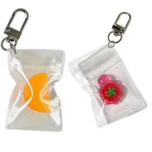 Keychains Fashionable Bag or Phone Accessories with Resin and Alloy Texture Key Hanging Pendant for Bag and Key