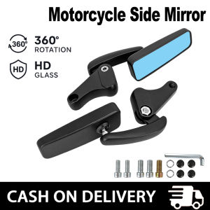 Full Heavy Duty Alloy Rectangle Blue Lenses Rearview Side Mirrors Universal Adjustable With Adapter