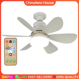 E27 Ceiling Fan Light 6-Blade Dimmable LED 40W Ceiling Fan Lamp