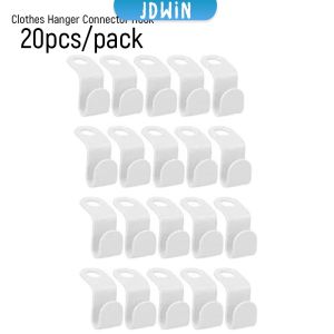 JDWin 20pcs/pack Clothes Hanger Connector Hooks Space Saving Wardrobe Closet Storage Holder Rack