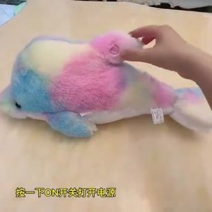Luminous Dolphin Plush Toy Led Light Stuffed Animal Soft Pillow Doll Kids Gift Cute