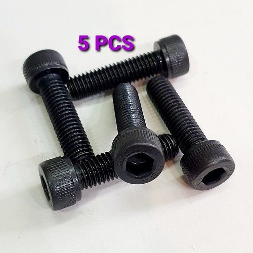 Set 5 Bu Lông Thép Lục Giác Chìm Đầu Trụ 8mm x 30mm Độ Bền 12.9 Màu Đen