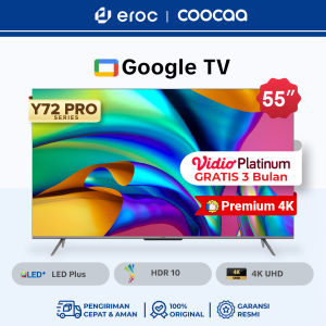 COOCAA Google TV 55 Inch Smart LED TV - Netflix & Youtube - Dolby - WIFI - Flicker Free (55Y72 PRO)