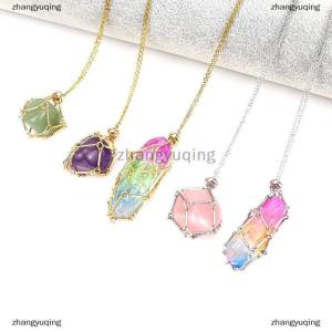 [COD] zhangyuqing Stainless Steel Design Cage Necklace Holder Net Metal Chain Stone Collecting Holder Adjustable Pendant Jewelry