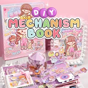 BYJ AKI DIY Mechanism Book Pop Up Arts & Crafts for Girls 3D Book Scrapbooking